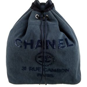 CHANEL denim backpack